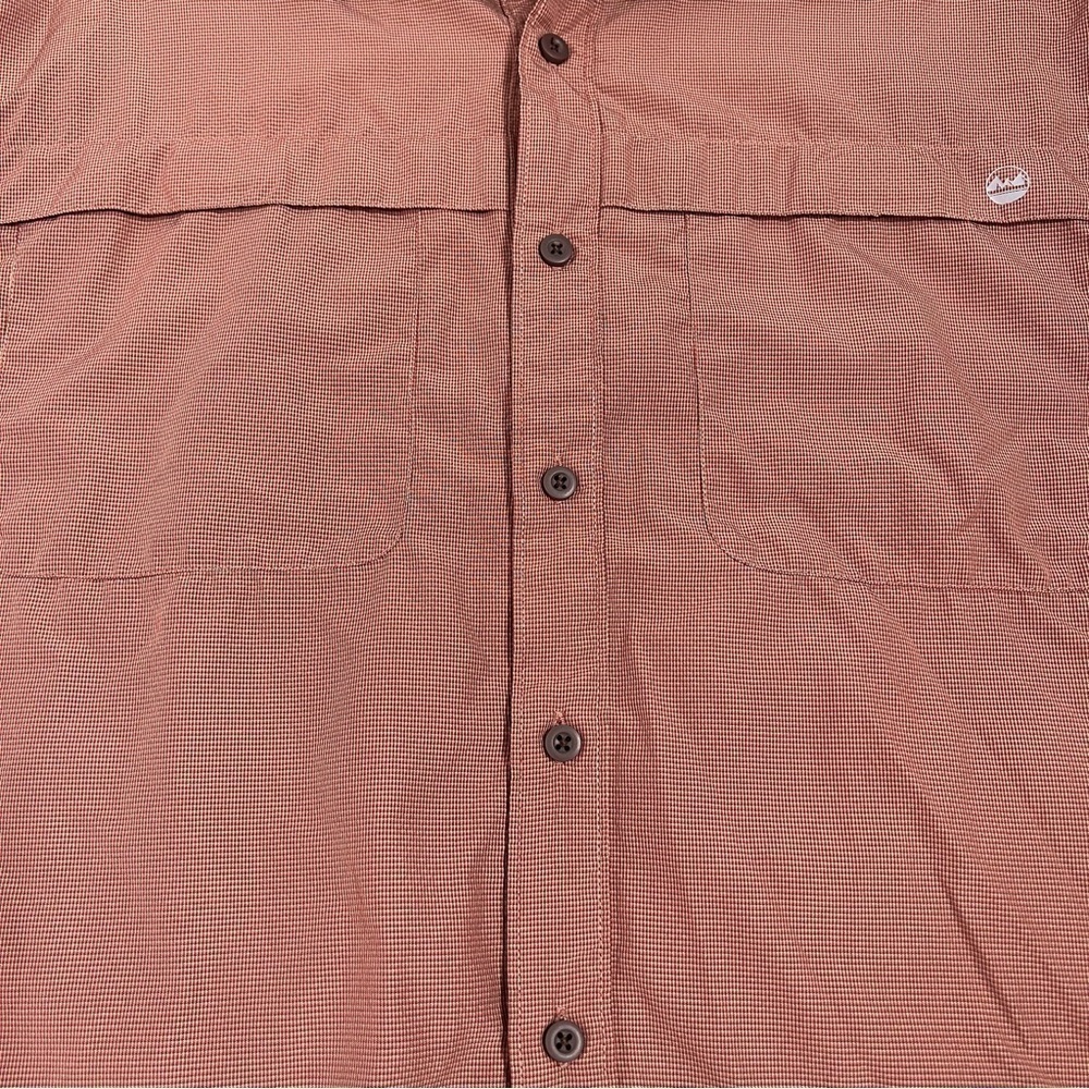 Wrangler Burnt Orange Pincheck Button Down Long Sleeve T-Shirt - Picture 7 of 11